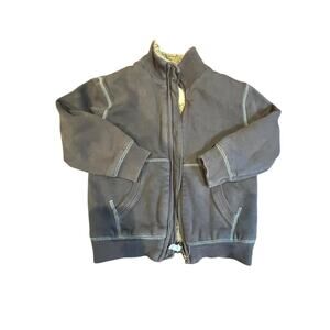 Mini Boden Sherpa-Lined Zip-Up | Boys Size 5–6Y | Charcoal Gray